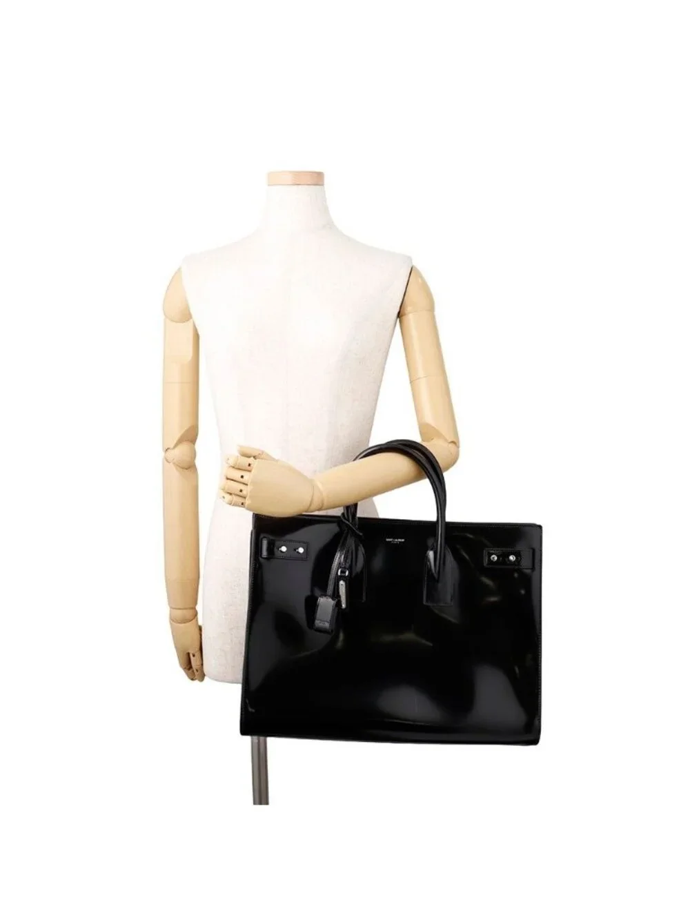 Saint Laurent Paris Business Bag Sac de Jour Large Patent Leather 2-Way